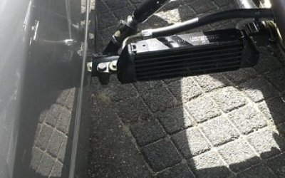 Radiator module op zijspan frame bmw motorfiets